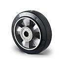 CASCOO Roue encastrée BAF4, avec ø de roue 160 mm x L 50 mm, jante en aluminium, bande de roulement élastique, noire, double roulement à billes, jusqu'à 400 kg