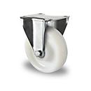 CASCOO Roulette fixe Z0Z0, avec ø de roue 160 mm x L 50 mm, jante en polyamide, bande de roulement en polyamide, naturel/blanc, roulement à billes double, jusqu'à 800 kg