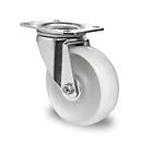 CASCOO Roulette pivotante N0N0, avec roue ø 100 mm x L 36 mm, jante en polyamide, bande de roulement en polyamide, naturel/blanc, roulement à rouleaux, jusqu'à 150 kg