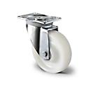 CASCOO Roulette pivotante Z0Z0, avec ø de roue 150 mm x L 50 mm, jante en polyamide, bande de roulement en polyamide, naturel/blanc, roulement à billes double, jusqu'à 800 kg