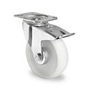 CASCOO zwenkwiel N0N0, met rem, wiel ø 150 mm x B 50 mm, polyamide velg, polyamide loopvlak, naturel/wit, rollager, tot 300 kg