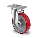 CASCOO zwenkwiel N2U6, met wiel ø 200 mm x B 48 mm, polyamide velg, polyurethaan loopvlak, rood, rollager, tot 350 kg