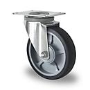 CASCOO zwenkwiel P2G2, met wiel ø 160 mm x B 40 mm, velg van polypropyleen, loopvlak van elastomeer, grijs, kogelgelagerd, tot 200 kg