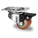 CASCOO zwenkwiel SWU5, met rem, wiel ø 50 mm x B 33 mm, stalen velg, polyurethaan loopvlak, bruin, dubbele kogellager, tot 150 kg