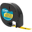 Casete de cinta para DYMO® Letra Tag, plástico, 12 mm, amarillo