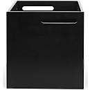 Casier de rangement Berlin, en bois aggloméré robuste, 340 mm, noir
