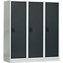 Casier scolaire, largeur de compartiment 400 mm, 3 compartiments, gris clair/anthracite