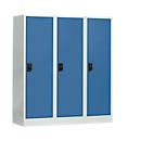 Casier scolaire, largeur de compartiment 400 mm, 3 compartiments, gris clair/bleu brillant