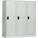 Casier scolaire, largeur de compartiment 400 mm, 3 compartiments, gris clair/gris clair