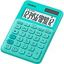 Casio tafelrekenmachine MS-20UC, 12-cijferig LC-display, werkt op zonne-energie/batterijen, groen
