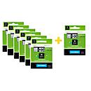Cassette de ruban pour titreuses 45803 DYMO®, 19 mm de large, blanc/noir, 6 + 1 GRATUIT
