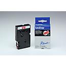 Cassette de ruban pour titreuses TC-495 Brother, 9 mm de largeur, rouge/blanc