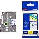 Cassette de ruban pour titreuses TZe-133 Brother, 12 mm de largeur, incolore/bleu