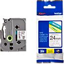 Cassette de ruban pour titreuses TZe-151 Brother, 24 mm, incolore/noir