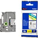 Cassette de ruban pour titreuses TZe-211 Brother, 6 mm de largeur, blanc/noir