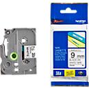 Cassette de ruban pour titreuses TZe-221 Brother, 9 mm de largeur, blanc/noir