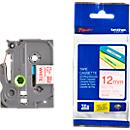 Cassette de ruban pour titreuses TZe-232 Brother, 12 mm de largeur, blanc/rouge