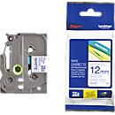 Cassette de ruban pour titreuses TZe-233 Brother, 12 mm de largeur, blanc/bleu
