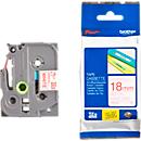 Cassette de ruban pour titreuses TZe-242 Brother, 18 mm de largeur, blanc/rouge
