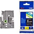 Cassette de ruban pour titreuses TZe-315 Brother, 6 mm de largeur, noir/blanc