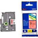 Cassette de ruban pour titreuses TZe-421 Brother, 9 mm de largeur, rouge/noir