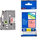 Cassette de ruban pour titreuses TZe-441 Brother, 18 mm de largeur, rouge/noir