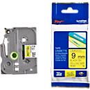 Cassette de ruban pour titreuses TZe-621 Brother, 9 mm de largeur, jaune/noir