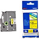Cassette de ruban pour titreuses TZe-641 Brother, 18 mm de largeur, jaune/noir