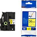 Cassette de ruban pour titreuses TZe-FX661 Brother, 36 mm, jaune/noir