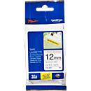 Cassette de ruban pour titreuses TZe-S231 Brother, 12 mm de largeur, blanc/noir