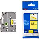 Cassette de ruban pour titreuses TZe-S641 Brother, 18 mm de largeur, jaune/noir