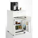 Catering caddy, with fridge compartment and folding compartment, W 650 x D 600 x H 1000 mm, with cool box, white