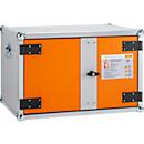 CEMO acculaadkast Basic 8/5, 1-fase, powerstrip 6 stopcontacten, geventileerd, 2 rookmelders, zonder stapelvoetjes, B 800 x D 660 x H 520 mm, lichtgrijs/puur oranje