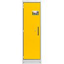 Cemo Armoire de sécurité Modèle 90 PROline 6/20, portes à fermeture automatique, charnières à gauche, L 635 x P 600 x H 1950 mm, 33 litres, gris/jaune trafic