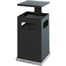Cendrier et poubelle avec toit amovible, 70 litres, L 395 x P 395 x H 910 mm, anthracite