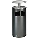Cendrier poubelle argent antique/toit argenté