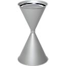 Cendrier sur pied - acier - Ø 400 x H 700 mm - 15 L - argenté