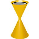 Cendrier sur pied - acier - Ø 400 x H 700 mm - 15 L - jaune