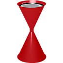 Cendrier sur pied, acier, Ø 400 x H 700 mm, 15 litres, rouge