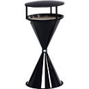Cendrier sur pied avec toit et socle, plastique, anthracite