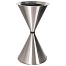 Cendrier sur pied conique Diabola ECO, plateau en aluminium, H 710 mm, ø 400 mm, acier inoxydable, sable de quartz