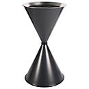 Cendrier sur pied conique Diabola ECO, plateau en aluminium, H 710 mm, ø 400 mm, anthracite, sable de quartz