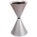 Cendrier sur pied conique Diabola ECO, plateau en aluminium, H 710 mm, ø 400 mm, argent métallisé