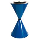 Cendrier sur pied conique Diabola ECO, plateau en aluminium, H 710 mm, ø 400 mm, bleu, sable quartz