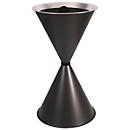 Cendrier sur pied conique Diabola ECO, plateau en aluminium, H 710 mm, ø 400 mm, noir