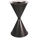 Cendrier sur pied conique Diabola ECO, plateau en aluminium, H 710 mm, ø 400 mm, noir, sable de quartz