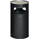 Cenicero combinado VAR, redondo, 69 l, para uso en interiores y exteriores, con tamiz y protección de bordes, Ø 420 x H 750 mm, chapa de acero, plata envejecida