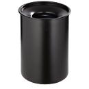 Cesto de papéis em aço, à prova de fogo, preto, 20 l