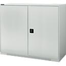 chäfer Shop Genius Armoire à portes battantes FS, en acier, avec trous de ventilation, L 1343 x P 520 x H 1105 mm, 3 OH, jusqu'à 450 kg, gris clair/gris clair