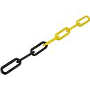 Chaîne à maillons en plastique, Ø 8 mm, jaune/noir, 25 m
